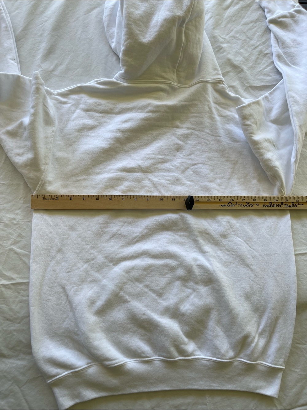 White Hoodie Sweater with Red Script Logo - Picture 8 of 10